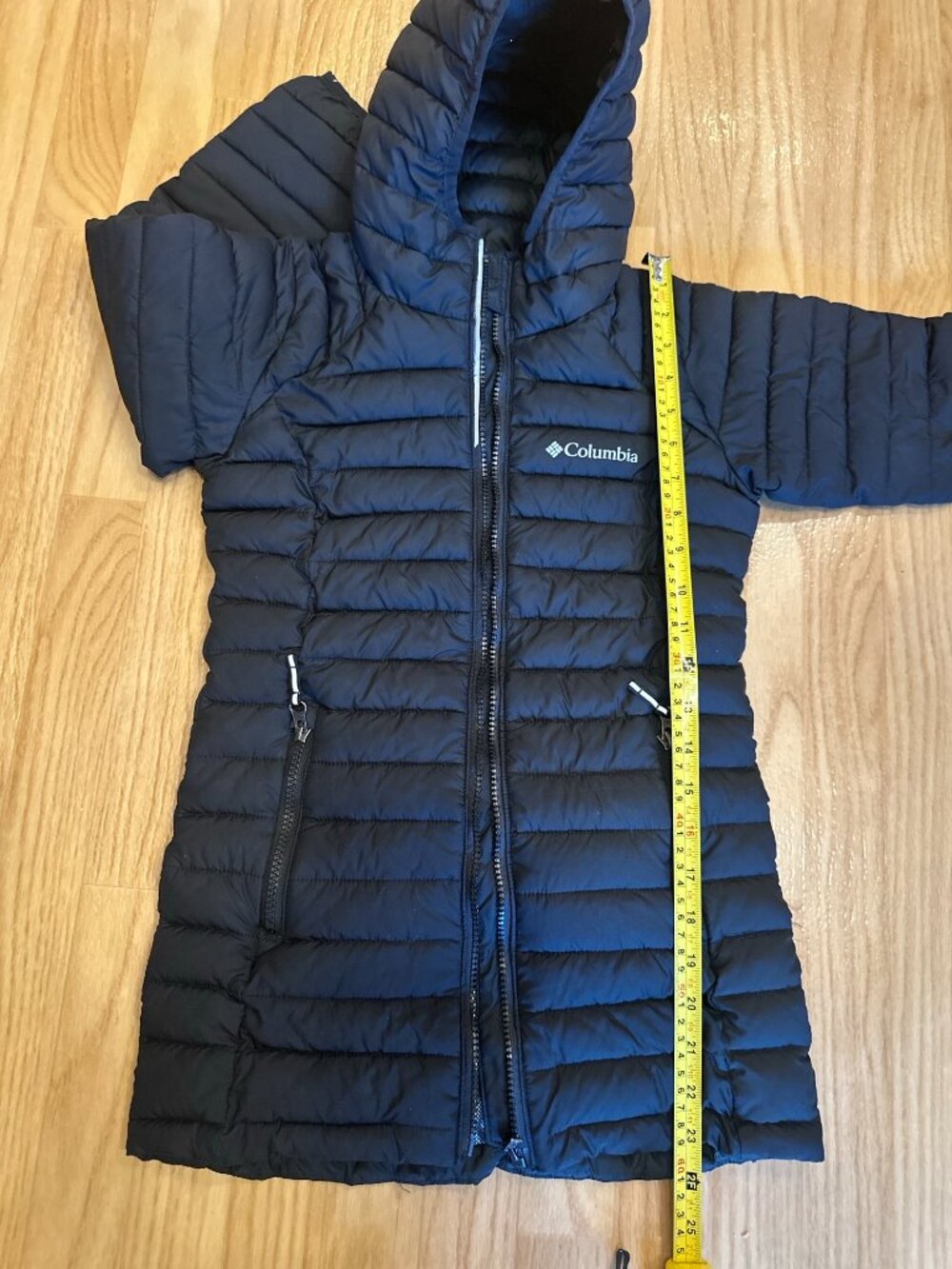 Columbia Girls Omni-Heat Black Long Hooded Puffer Coat XS - Picture 6 of 9